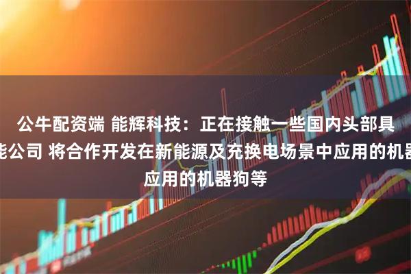 公牛配资端 能辉科技：正在接触一些国内头部具身智能公司 将合作开发在新能源及充换电场景中应用的机器狗等
